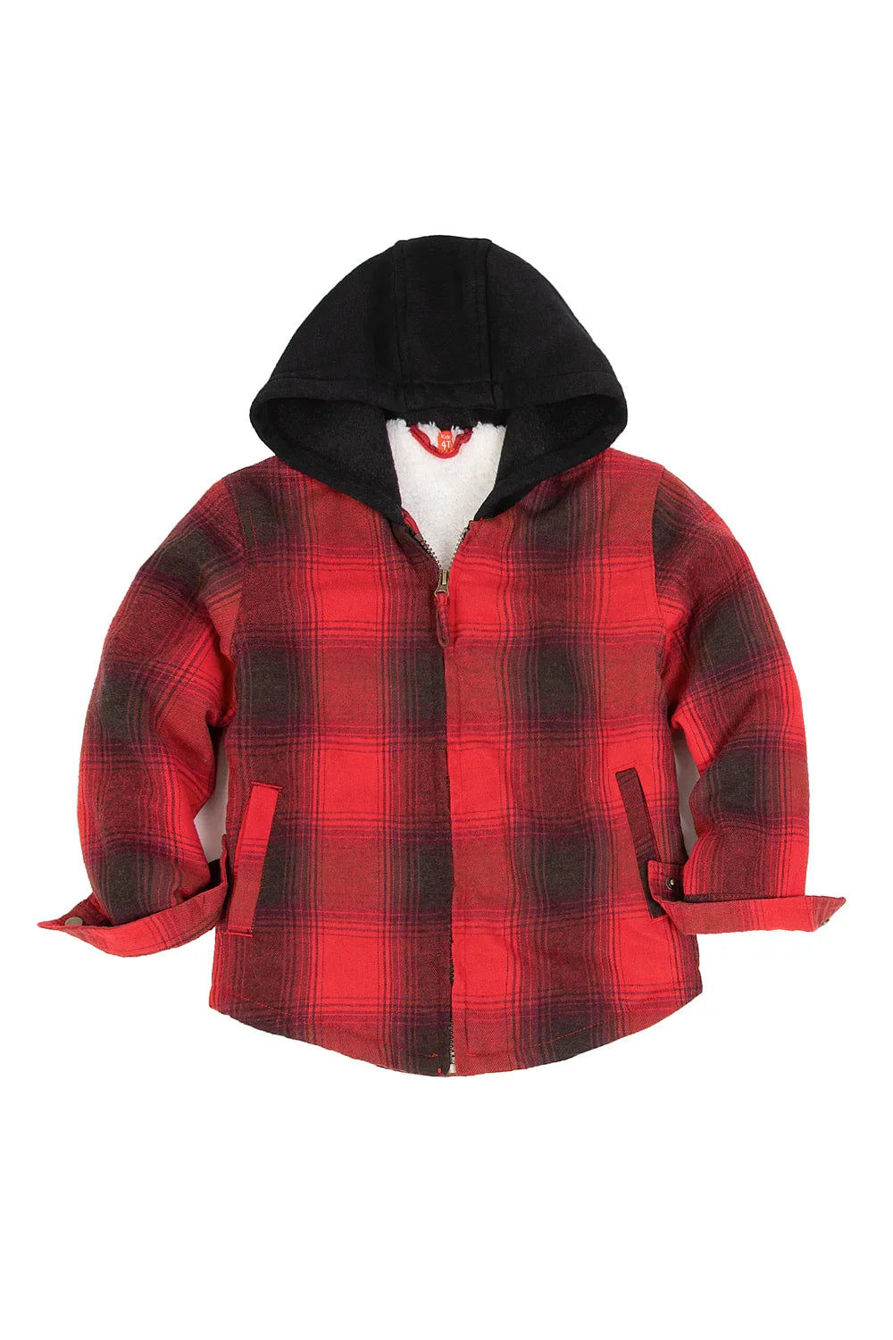 Kids Matching Family Zip Up Red Plaid Flannel Hoodie